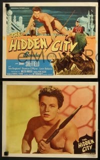 4w213 HIDDEN CITY 8 LCs 1950 great images of Johnny Sheffield as Bomba the Jungle Boy!