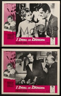 4w228 I DEAL IN DANGER 8 LCs 1966 cool images of singer Robert Goulet as a spy!
