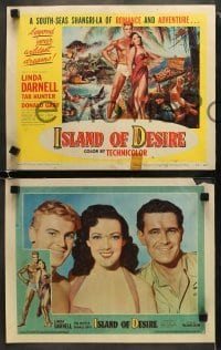 4w241 ISLAND OF DESIRE 8 LCs 1952 sexy Linda Darnell & Tab Hunter in tropical adventure!