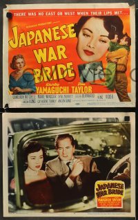 4w245 JAPANESE WAR BRIDE 8 LCs 1952 w/romantic tc art of soldier Don Taylor & Shirley Yamaguchi!