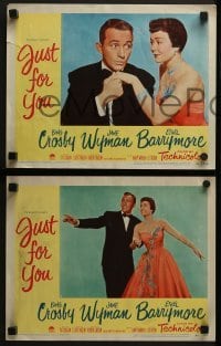 4w256 JUST FOR YOU 8 LCs 1953 cool images of Bing Crosby & Jane Wyman, Ethel Barrymore!