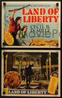 4w269 LAND OF LIBERTY 8 LCs 1939 DeMille's patriotic epic of U.S. history w/ 139 famed stars!