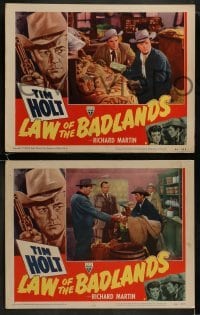4w782 LAW OF THE BADLANDS 3 LCs 1950 cowboy Tim Holt with gun, Ranger bullets blast bandits!