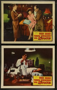 4w585 MAN WHO TURNED TO STONE 6 LCs 1957 Victor Jory practices unholy medicine, cool horror images!