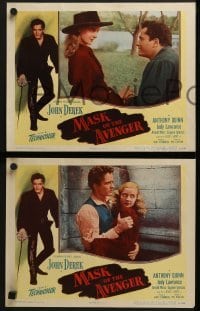 4w294 MASK OF THE AVENGER 8 LCs 1951 John Derek, Quinn, Monte Cristo lives, fights, loves again!