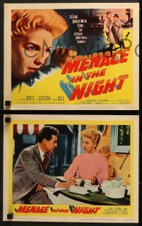 4w299 MENACE IN THE NIGHT 8 LCs 1958 Griffith Jones, Lisa Gastoni, Eddie Byrne!