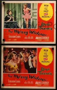 4w705 MERRY WIDOW 4 LCs 1952 great images of sexy Lana Turner & Fernando Lamas, Una Merkel!