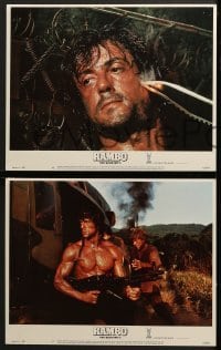 4w385 RAMBO FIRST BLOOD PART II 8 LCs 1985 cool images of one man army Sylvester Stallone!