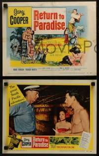 4w388 RETURN TO PARADISE 8 LCs 1953 Gary Cooper, from James A. Michener's story!
