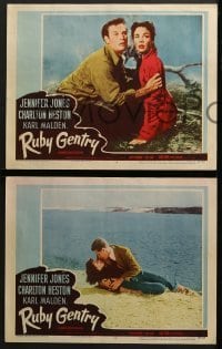 4w718 RUBY GENTRY 4 LCs 1953 sleazy bad girl Jennifer Jones, Charlton Heston, directed by King Vidor