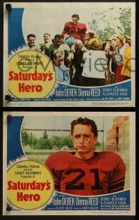 4w401 SATURDAY'S HERO 8 LCs 1951 football player John Derek & pretty Donna Reed, Blackmer!