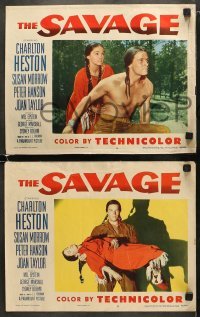 4w402 SAVAGE 8 LCs 1952 Native American Charlton Heston, pretty Susan Morrow!