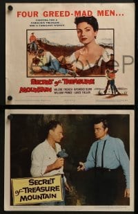 4w410 SECRET OF TREASURE MOUNTAIN 8 LCs 1956 western images of pretty Valerie French, Raymond Burr!