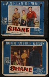 4w602 SHANE 6 LCs 1953 great images of Alan Ladd, Jean Arthur, Van Heflin, Brandon De Wilde!