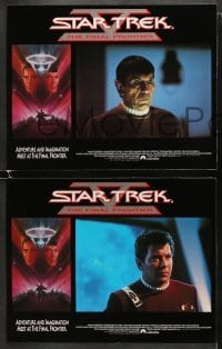 4w440 STAR TREK V 8 LCs 1989 The Final Frontier, border art of Shatner & Nimoy by Bob Peak!