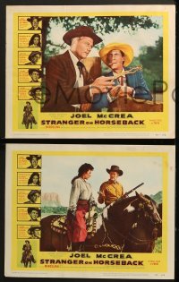 4w604 STRANGER ON HORSEBACK 6 LCs 1955 Joel McCrea, Miroslava Stern, a killer's paradise!