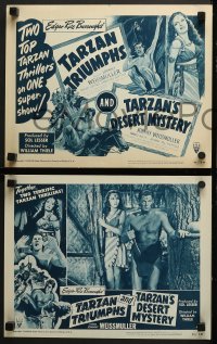 4w006 TARZAN TRIUMPHS/TARZAN'S DESERT MYSTERY 8 LCs 1949 two terrific Tarzan thrillers together!