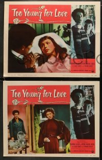 4w732 TOO YOUNG FOR LOVE 4 LCs 1954 Lionello de Felice's L'Eta dell'amore, teen-agers playing w/fire!