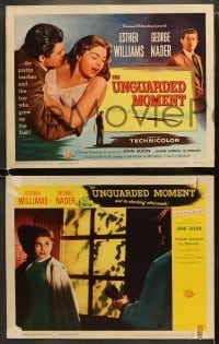4w472 UNGUARDED MOMENT 8 LCs 1956 teacher Esther Williams, John Saxon, George Nader!