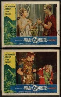 4w552 WAR OF THE ZOMBIES 7 LCs 1965 John Drew Barrymore, unconquerable warriors of the damned!
