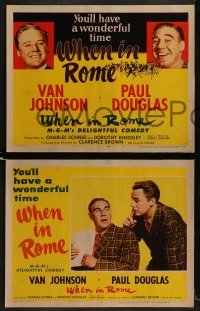 4w487 WHEN IN ROME 8 LCs 1952 Van Johnson, Paul Douglas, Joseph Calleia, delightful comedy!