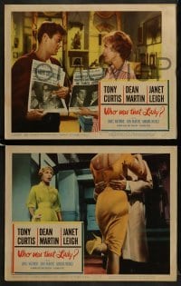 4w613 WHO WAS THAT LADY 6 LCs 1960 great images of Tony Curtis & Dean Martin with sexy Janet Leigh!