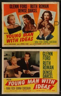 4w499 YOUNG MAN WITH IDEAS 8 LCs 1952 Glenn Ford with sexy Ruth Roman, Denise Darcel & Nina Foch!