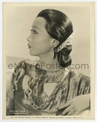 4x177 ANNA MAY WONG 8x10 still 1934 wonderful Paramount profile portrait wearing pearl jewelry!