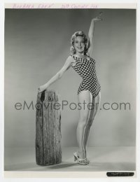 4x197 BARBARA EDEN 7.5x10 still 1950s full-length sexy portrait in checkered swimsuit & heels!