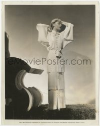 4x257 CAROLE LOMBARD 8x10 still 1935 posing in a white dinner gown of her personal wardrobe!