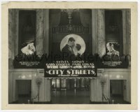 4x011 CITY STREETS 8x10.25 still 1931 theater lobby with gigantic posters, Gary Cooper & Sidney!