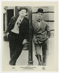 4x293 CRAZY WORLD OF LAUREL & HARDY 8x10 still 1967 portrait of Stan & Ollie leaning on lamp post!