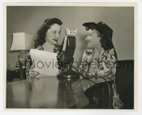 4x409 GLORIA SWANSON 8.25x10 radio publicity still 1930s smiling while giving an interview on CBS!