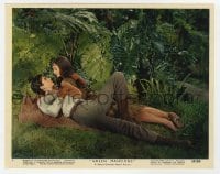 4x098 GREEN MANSIONS color 8x10 still #9 1959 Audrey Hepburn & Anthony Perkins laying on ground!