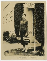 4x428 GREEN MANSIONS candid 8x10.25 still 1959 beautiful Audrey Hepburn standing by Makeup Dept!