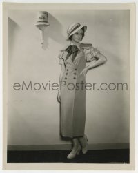 4x447 HEATHER ANGEL 8x10.25 still 1930s full-length modeling unusual dress & hat by sconce!