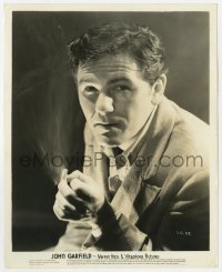 4x524 JOHN GARFIELD 8x10 still 1940s great moody noir portrait with smoking cigarette in his hand!