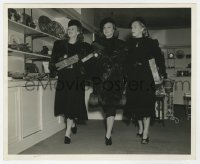 4x562 LANE SISTERS 8.25x10 still 1937 Lola, Rosemary & Priscilla wearing fur & Christmas shopping!