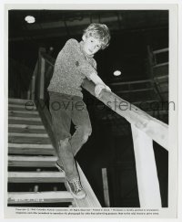 4x687 OLIVER candid 8.25x10 still 1968 c/u of Mark Lester rehearsing on the dancers' staircase!