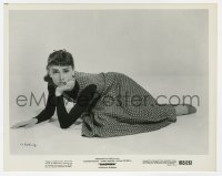 4x837 SABRINA 8x10.25 still R1965 wonderful close up of Audrey Hepburn laying on the floor!