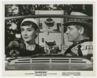 4x835 SABRINA 8.25x10 still 1954 c/u of Audrey Hepburn in car with William Holden, Billy Wilder