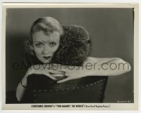 4x957 TWO AGAINST THE WORLD 8x10.25 still 1932 best portrait of Constance Bennett with fur, rare!