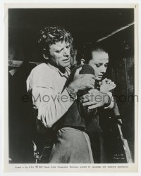 4x961 UNFORGIVEN 8x10.25 still R1962 c/u of Burt Lancaster holding scared Audrey Hepburn!