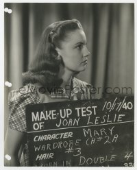 4x992 WAGONS ROLL AT NIGHT makeup test 7.5x9.5 still 1941 Joan Leslie profile with clapboard!