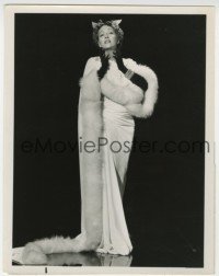4x899 SUNSET BOULEVARD TV 7.25x9 still R1966 Gloria Swanson w/fur full-length over black background!