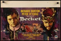 4y204 BECKET Belgian 1964 great Ray artwork of Richard Burton in the title role, Peter O'Toole!