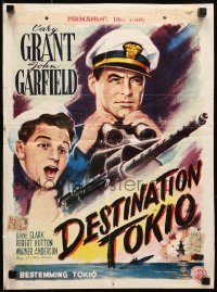 4y209 DESTINATION TOKYO Belgian R1950s Cary Grant with binoculars & John Garfield at machine gun!