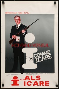 4y216 I AS IN ICARUS Belgian 1980 great full-length image of Yves Montand w/rifle, Henri Verneuil