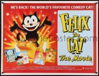 4y422 FELIX THE CAT THE MOVIE British quad 1989 cool different feline cartoon artwork, he's back!