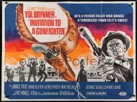 4y436 INVITATION TO A GUNFIGHTER British quad 1964 vicious killer Yul Brynner brings a town to its knees!